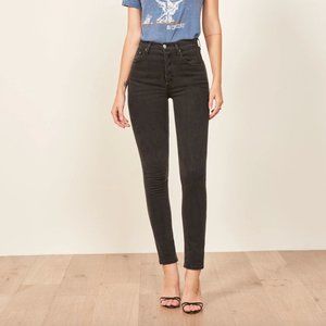Reformation High Waisted Skinny Jeans Black (Size 24)